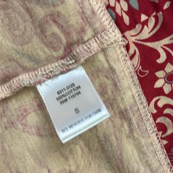 One World Cotton Paisley Print Sleeveless Embellished Tunic Top Blouse Womens S - Picture 12 of 13